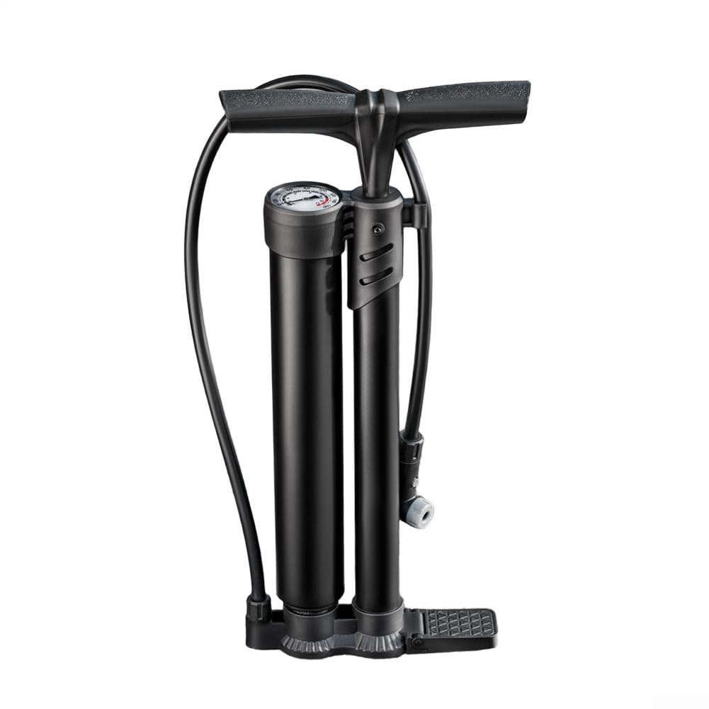Fahrrad Standpumpe Hochdruck Doppelrohr Fahrradpumpe mit Blast Inflation Zylinder und Manometer für Road Mountain Cycling