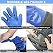 Haiou 25'' Chemical Resistant Gloves Long Rubber Gloves and Heavy Duty Gloves for Chemical and Acid Work - Medium Size (Blue)
