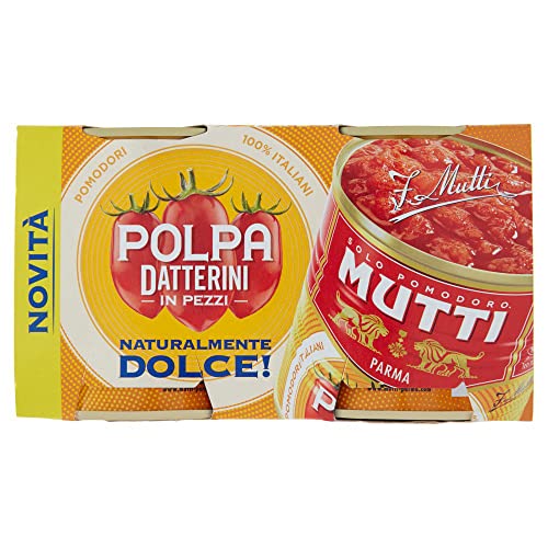 24 tomates dulces de mamá Polpa Datterini naturales (300 gr x 2 ), 100% italiano