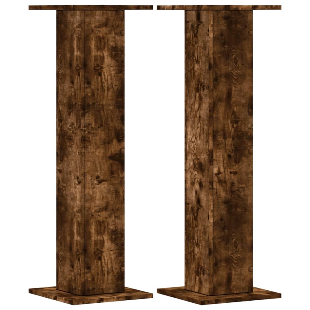 vidaXL Plant Stands 2 pcs Smoked Oak 30x30x95 cm Engineered Wood
