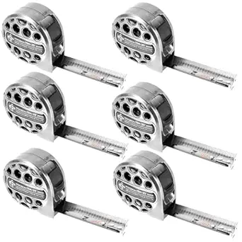 6 Pack 25FT Tape Measurement Stainless Steel Retractable Measuring Tape Double Side Scale with Laser Measure for Household Agricultural Industrial Woodworking (6)