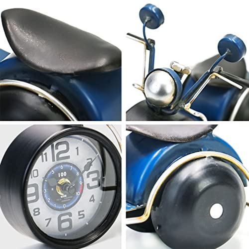 Metal Motorcycle Desk Shelf Clocks Digital Clock For Bedroom, Gift For Men Non Ticking Battery Operated Retro Industrial Style Small Clock For Home Office School Kitchen Bathroom Living Room Garage #TOP6