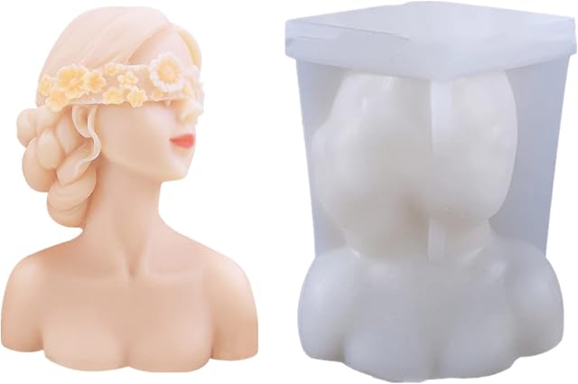 Silicone Candle Mold, Cover Eyes Girl Candle Moulds Body Shape Resin Casting Mold for DIY Crafts Fragrance Candle Soap Chocolate Making