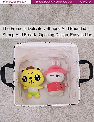 Inghua Square Storage Basket Fabric Organizer Bin For Toys,Books,Clothes,Gifts,Pets-Perfect For Home,Office,Nursery,Dorm,Shelf(Square Cute Cows) #TOP6