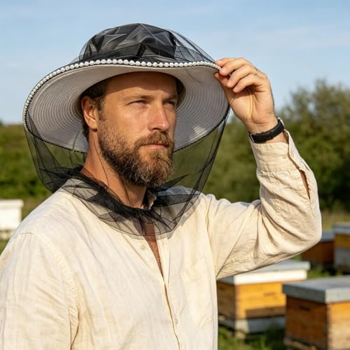 Mosquito Head Net Hat, Sun Protection Bug Face Mask, Fine Mesh Insect Netting for Fishing, Camping, Beekeeping miniatura 1