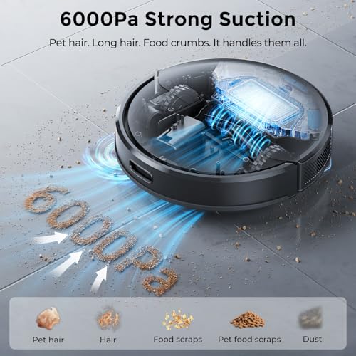 Image of Kilgone Robot Vacuum & Mop, 90-Day Hands-Free, 6000Pa, Self-Empty, LiDAR