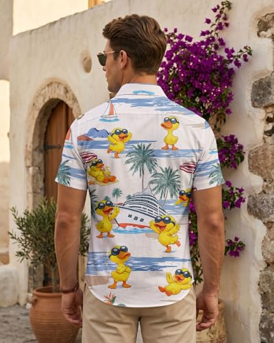 Image of 99TIMORO Tropical Printed Men's Hawaiian Shirts Short Sleeve Top