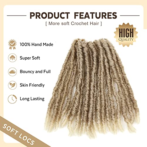 WIGNEE Hook-Hair 120 Strähnen Faux Locs 20 cm, weiche, vorgezwirnte Locs, 6 Packungen vorgezwirntes Hook-Hair für schwarze Frauen (20 cm, 27/613)
