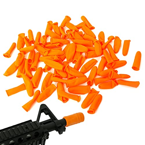 Aolamegs 60 Pack Rifle Muzzle Cover, Orange Flexible Latex Rifle Muzzle Cap, Perfect Gun Maintenance Accessories for Keeping Your Rifle Barrel Clean and Dry