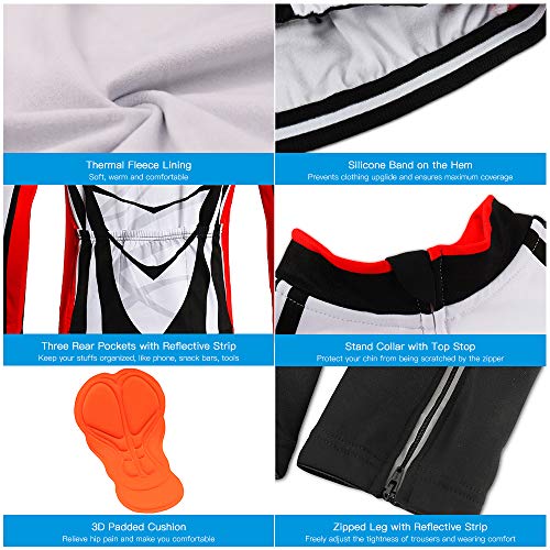 Chaqueta de ciclismo acolchada roja y blanca para hombre XL miniatura 2