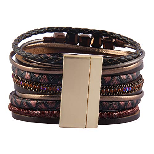 Gelconnie Boho Wrap Bracelet For Women Bohemian Feather Bracelets Handmade Jewelry Leather Cuff Bracelets Leather Jewelry For Women,Sisters, Teen Girls And Mother #TOP5