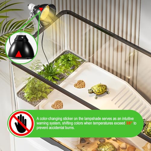 Reptile Heat Lamp Holder, 5.5 Inch 200W E27 Tortoise Heat Lamp Socket, Bulb Base Heat Bulb Holder with Clamp and Guard - Image 4