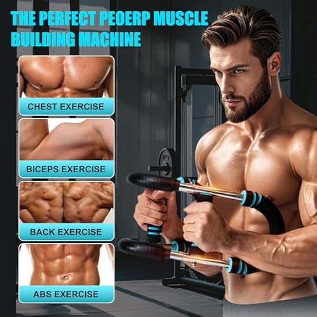 Adjustable 66-110lb Portable Twister Arm Trainer for Arms & Chest Workout Triceps Strength Training Men&Women Home Gym Exercise Machine - Strength Training & Muscle Fitness Equipment