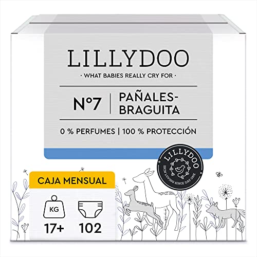 Pañales-braguita LILLYDOO, PACK AHORRO (Talla 7 (102 pañales))