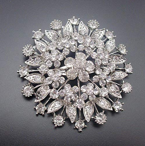 Nonebranded Spilla da Giacca Spilla Donna Spilla Grande con Strass Floreale Affascinante per Matrimonio Spilla Bigiotteria Spilla per Scialle Spilla da Balia Gioiello