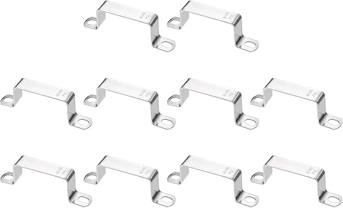 Miniatura 16 de HARFINGTON Abrazadera cuadrada de tubo 2.953x1.772 in 304 acero inoxidable hebilla de tubo cuadrado en forma de U abrazadera de tubo conector