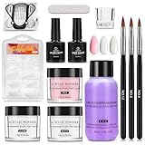 Yokilly Polvo Acrilico Para Uñas,Polvos Acrilicos Para Uñas Set Con Blanco Rosa Y Transparente,100 Piezas Uñas Postizas Kit Profesional De Uñas Acrílicas (Blanco Transparente Rosa-1)