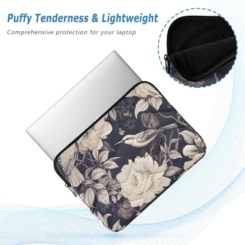Funda para laptop 13-14 pulgadas impermeable flores y pájaros miniatura 5
