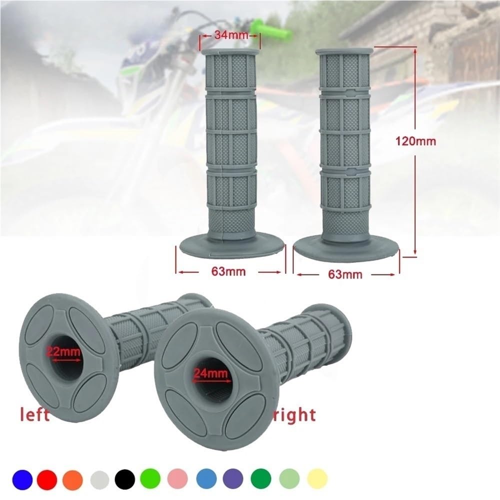22 mm 24 Motorradgriffe, Dirtbike-Griffe, 7/8" Gummi-Biker-Scooter-Lenkergriffe