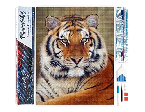 Diamond painting tigre complet 40x50 pour s'évader après le travail