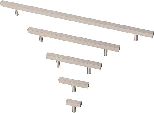 Miniatura 4 de Franklin Brass P46656K-SS-B Barra cuadrada simple de 3-34 pulgadas (3.780 in) Tirador de cajón de gabinete de acero inoxidable (paquete de 10)