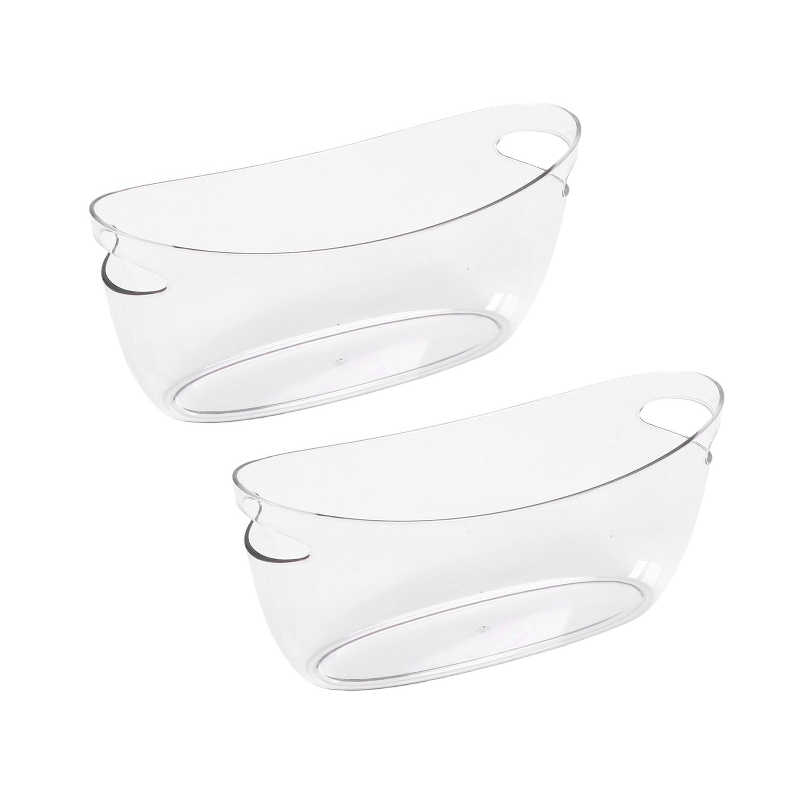 Aramox Klares Eiskübel-Set, PET-Getränkebehälter, 5 L, mit Schaufeln, Transparente Weinkühlbehälter, Auslaufsicher, Breite Öffnung für Champagner-Bierpartys, Hausbar-Versammlungen