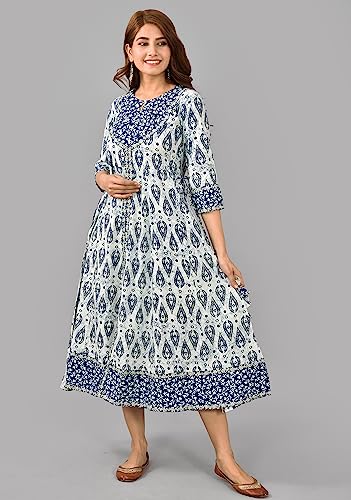 Image of Rayon Printed A-Line Anarkali Kurta for Womens