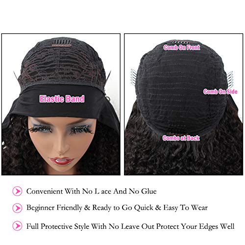 Image of ISEE Headband Wig Glueless Kinky Curly Human Hair Wigs for Women 24 Inch