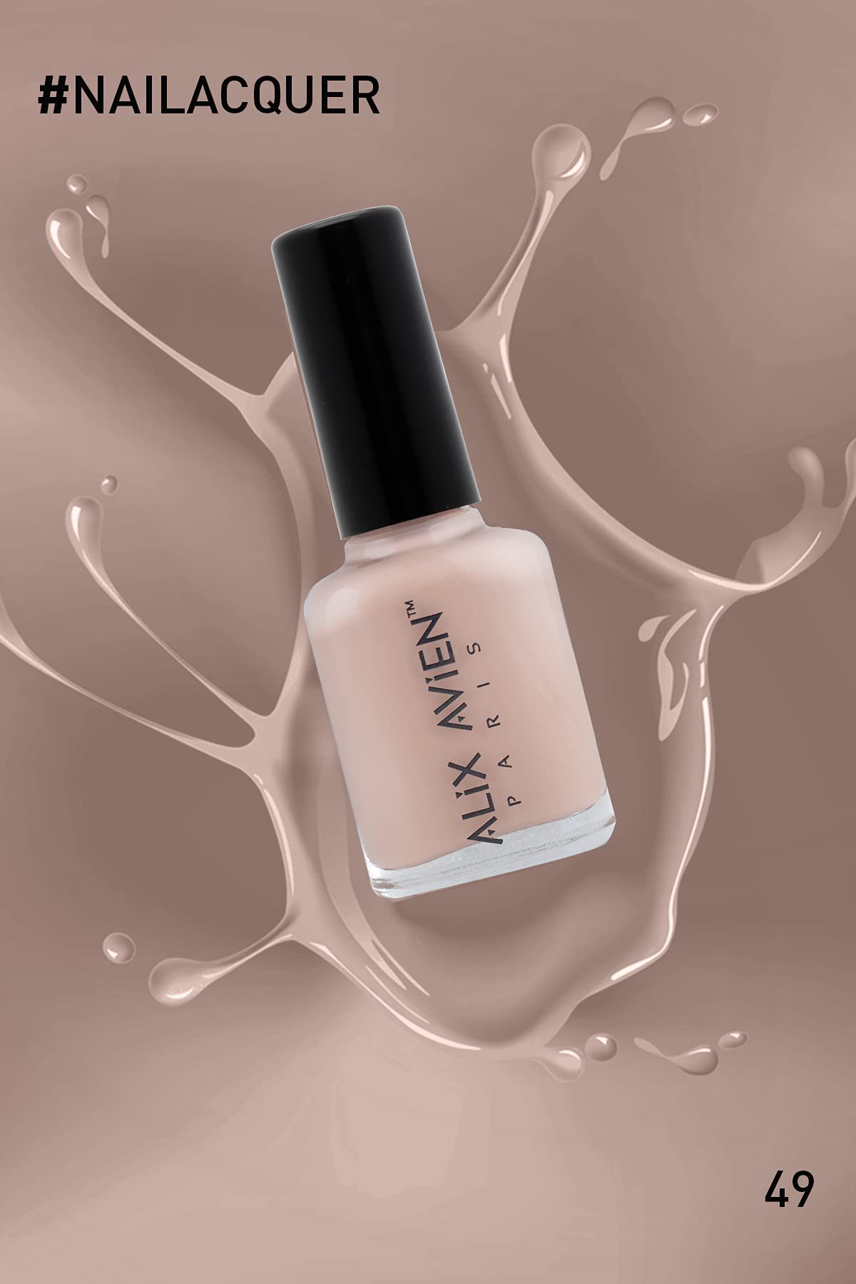 ALIX AVIEN Nude Oje 49 - Yüksek Pigmentli Uzun Süreli Kalıcılık Hızlı Kuruma - Nail Lacquer 49