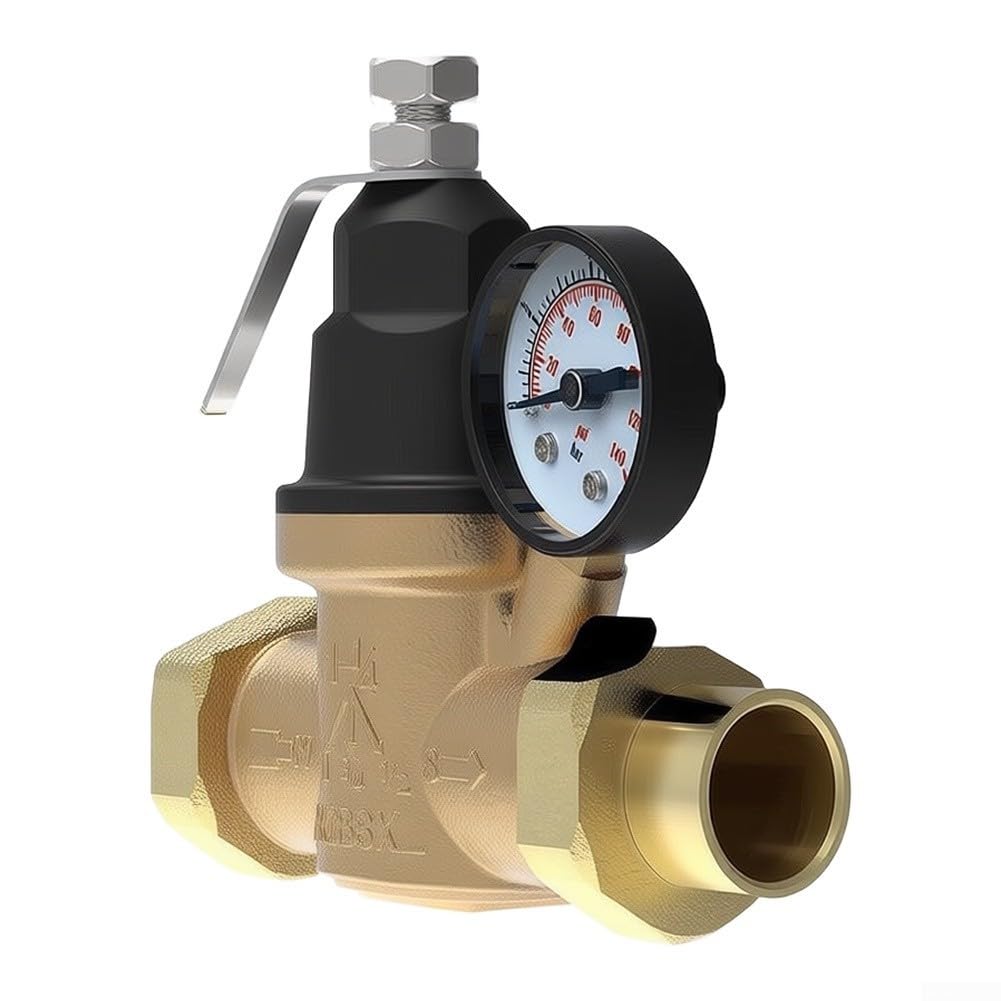 Válvula Reductora de Presión Ajustable para latón DN20 3/4 con para filtro Malla para Agua Fría Caliente hasta 120C Protección (1)