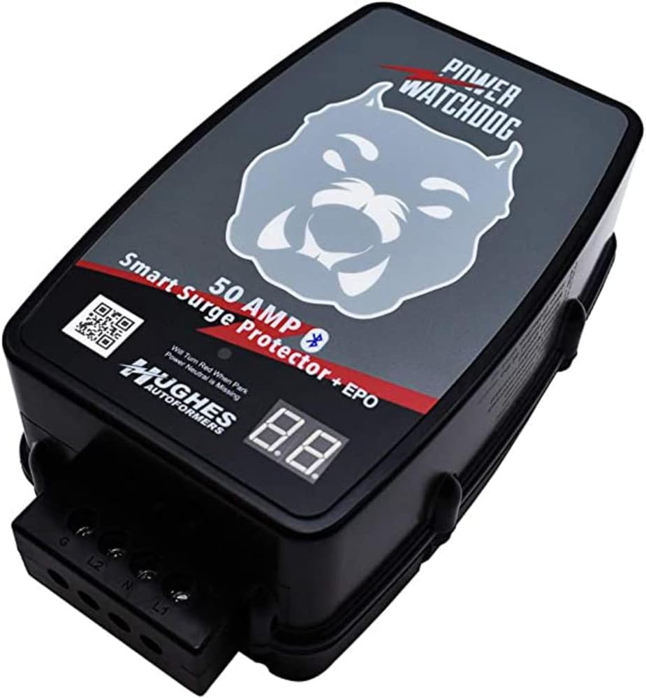 Power Watchdog PWD30EPOH 30 Amp Smart RV Hardwired Surge Protector - Emergency Power Off (EPO) – Bluetooth Monitoring - Replaceable Surge Module - Durable for RV Campsite Use - Installation Required