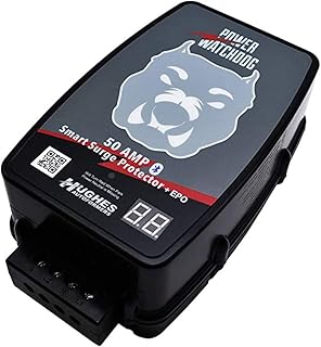 Power Watchdog PWD50EPOH 50 Amp Smart RV Hardwired Surge Protector - Emergency Power Off (EPO) – Bluetooth Monitoring - Replaceable Surge Module - LED Diagnostics - Durable for RV Campsite Use