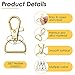 Swivel Clasp Hooks, Anezus 80Pcs Key Chain Clip Hooks, D Ring Clip Lanyard Hardware for Keychain Making, Lanyard Making, Purse Hardware, DIY Craft (1” Inside Width)