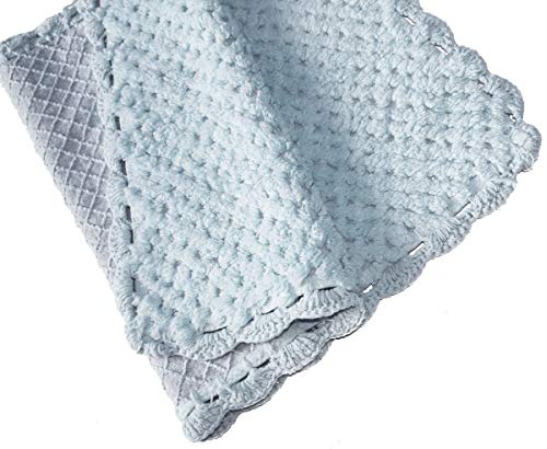Image of THE HOME TALK Cotton Bathmats | Water Absorbent Runners | Regular Striped Rugs | Floor Mats for Kitchen, Bathroom & Sink | Ultra Soft Mats | Non-Slip Store (Dusky Blue, (50x80cm) and (40x60 cm))