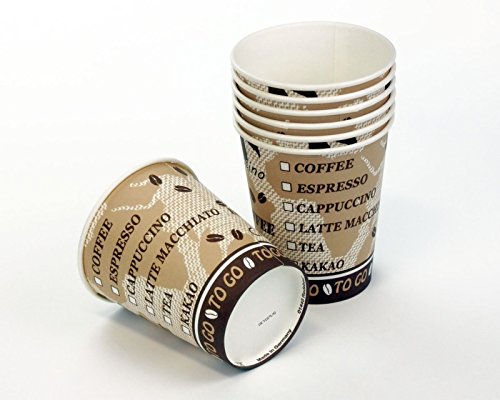 75 vasos de papel de café para llevar, vasos de papel, vasos de café con 200 ml de volumen y bonito aspecto. - Imagen 3