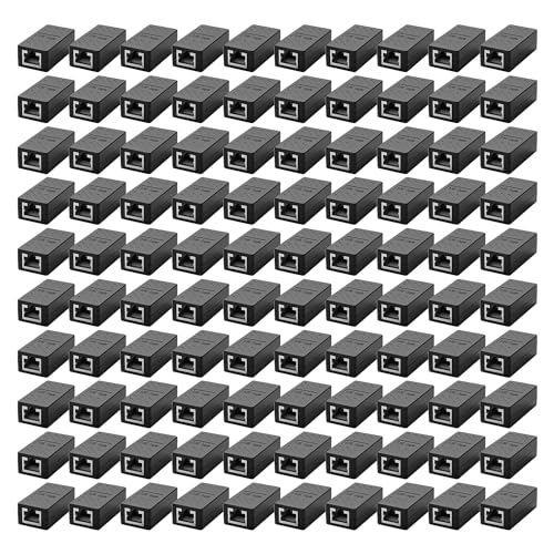 Image of ZUZONG 100 PCS Gigabit RJ45 Coupler, Ethernet Extender Connector in Line Coupler for Cat8 /Cat7 /Cat6 /Cat5e /Cat5 Ethernet Cable Extender Adapter Female to Female (Black)