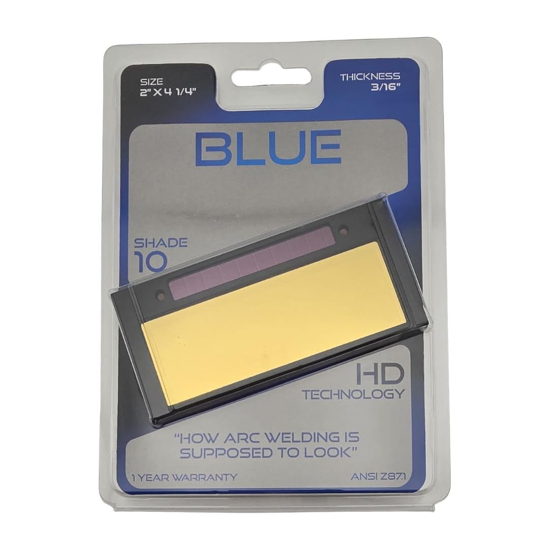 TrueArc Blue Auto-Darkening Welding Lens - High Definition Blue Hue Filter- Fits 2" x 4-1/4" Welding Hoods – Shade 10