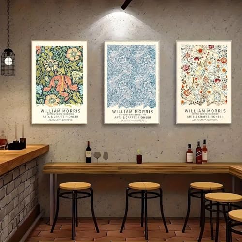 Toile William Morris pour chambre : triptyque nature moderne - 2