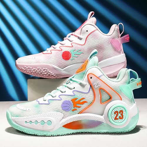 Women Men Basketball Shoes Casual Fashion High Top Lace Up Running Sneakers Color Blocking Sport Shoes Walking Tennis Shoes2