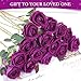 Hananona Artificial Roses in Bulk, Fake Silk Roses Realistic Roses for Wedding Centerpieces Flower Arrangement Home Decor (50, Purple)