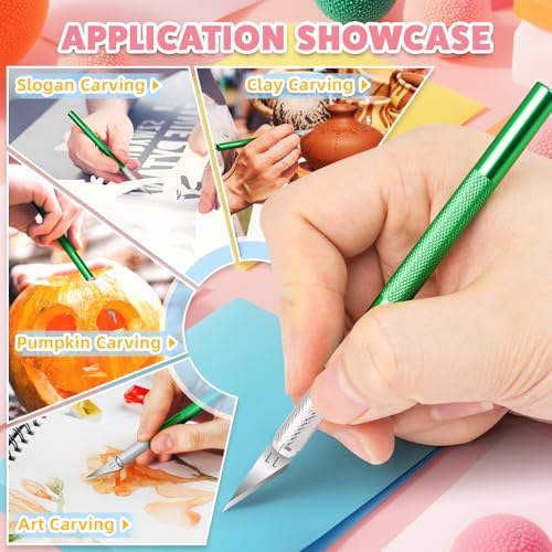 Image of 55 PCS Exacto Knife Set, 5 Piece Craft Knife and 50 Additional SK5 Blades, Hobby Knife for Miniatures, Professional Exacto Knife for Crafting, Precision Knives for Crafts