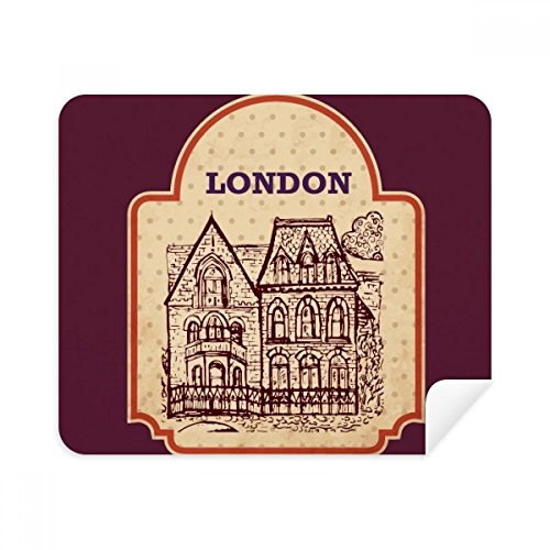 Building Sketch UK London Stamp Cleaning Cloth Screen Cleaner 2pcs Suede Fabric