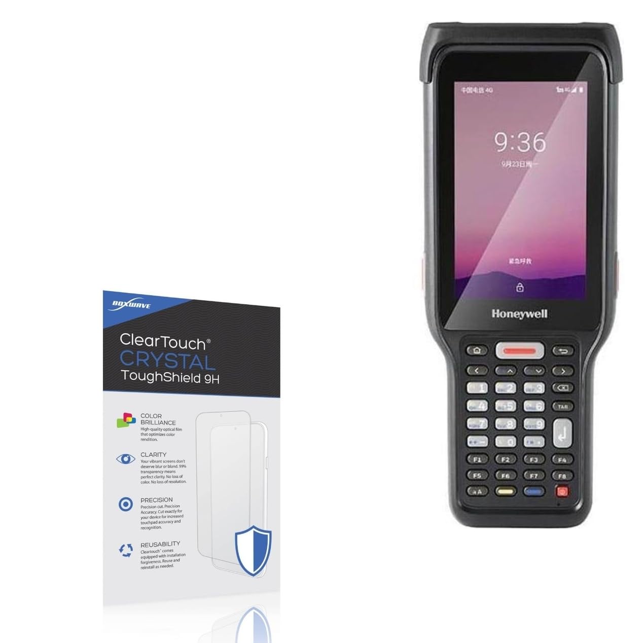 BoxWave Screen Protector Compatible With Honeywell EDA61K - ClearTouch Crystal ToughShield 9H (2-Pack), Clear 9H Tough Flexible Film Screen Protector