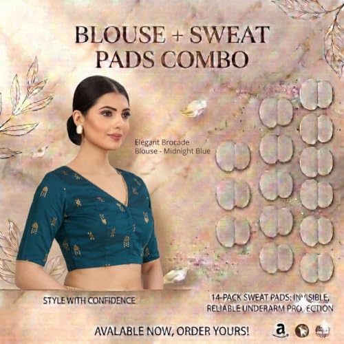 Image of Studio Shringaar Women's Handloom Cotton Silk Readymade Saree Blouse