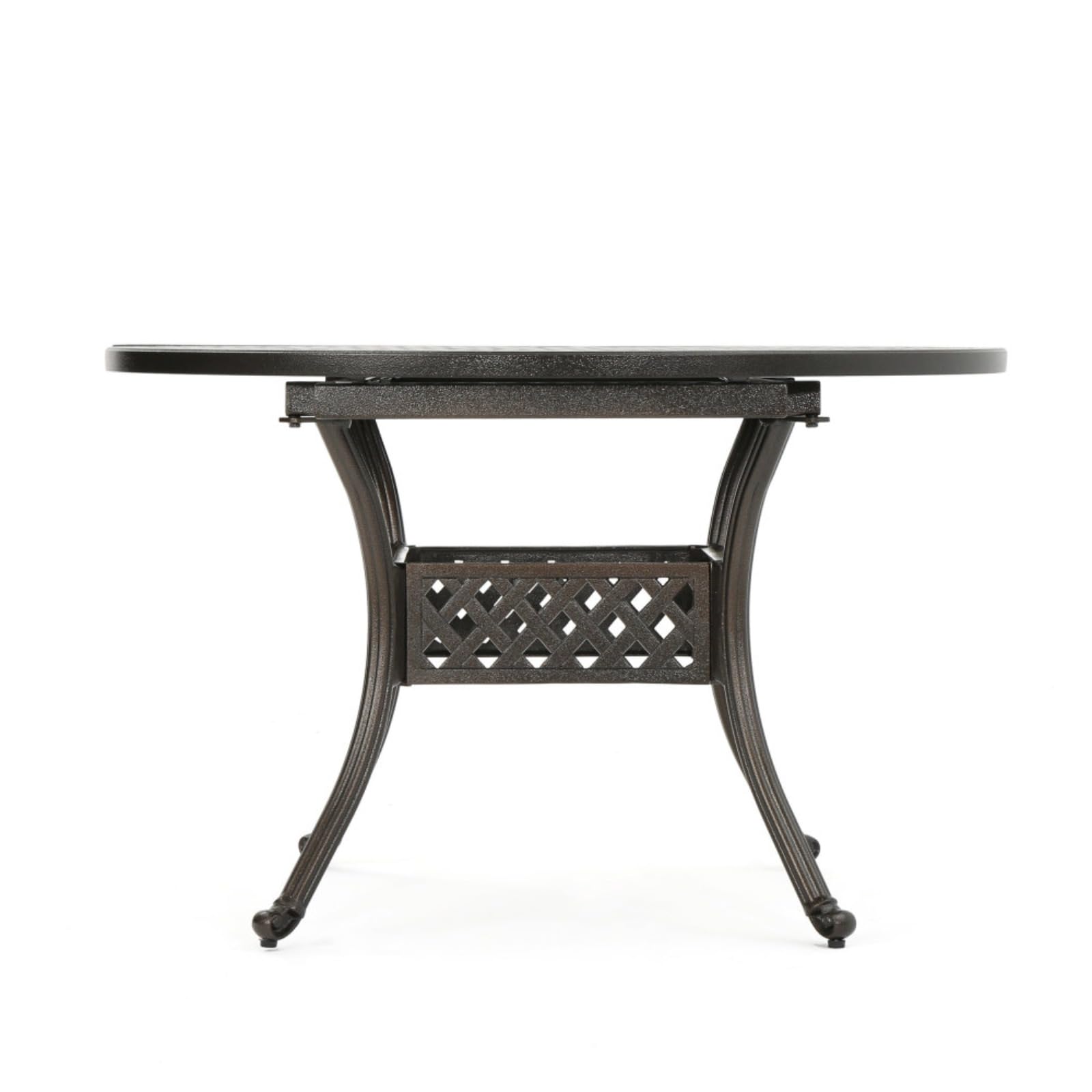 Wheloy Outdoor Expandable Aluminum Dining Table, Hammered Bronze Finish