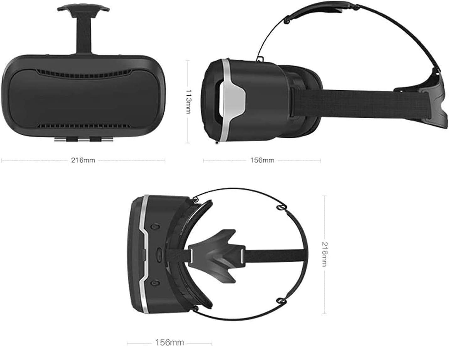 VR Headset, 3D Glasses Virtual Reality Headset for VR Games & 3D Movies, VR Headset for iOS & Android Phone,VR Glasses Suitable for Kids and Adults, Compatible with 4.5-6.0 Inch Smartphones