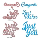 3pcs/Set Congrates Best Wishes Just You Dies cuttings Metal Scrapbooking Stencils Die for DIY Embossing Photo Album Decorative DIY Paper Cards Making Craft