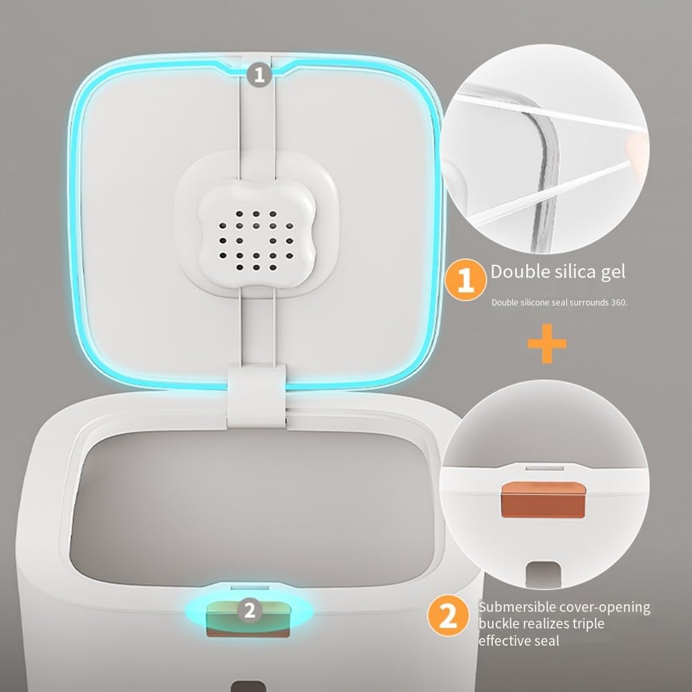 Boîte de rangement pour riz avec technologie anti-humidité, joint résistant aux parasites et distributeur de presse pratique pour le stockage des grains frais et propres (20 kg)