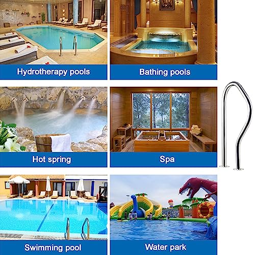 Barandal de piscina de acero inoxidable, 3 curvas, seguro miniatura 7