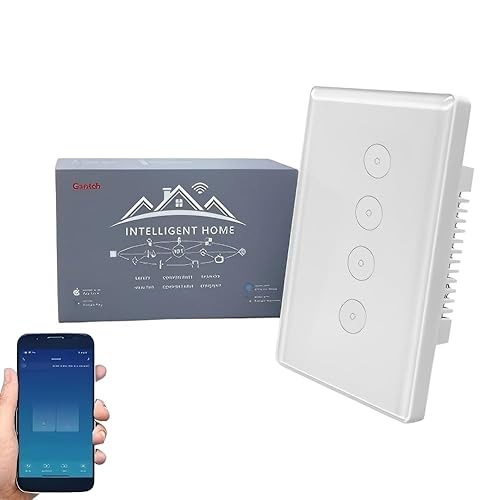 Miniatura 15 de Smart-Life - Interruptor de luz táctil inteligente de pared, panel de vidrio, control remoto inalámbrico por aplicación Smart-Life en cualquier